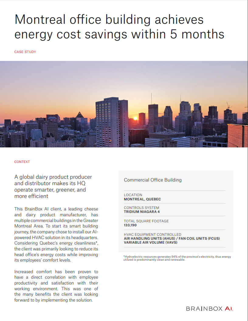 Montreal office building achieves energy cost savings in first 5 months